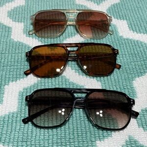 Sunglasses Trio - Black, Brown, and Clear